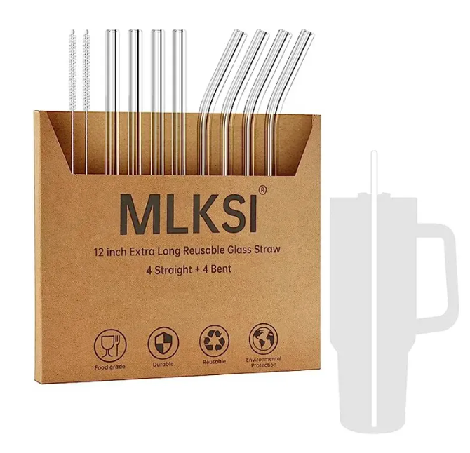 MLKSI Replacement Glass Straws for Stanley Cup Accessories